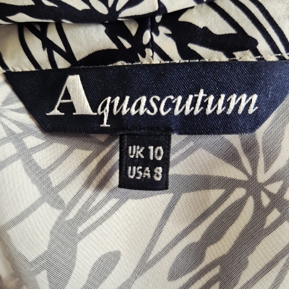 Aquascutum Silk Tie Neck Cap Sleeve Blouse Size 8 - Picture 7 of 10